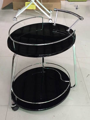 Сервірувальний столик Флоренція V323 TES MOBILI, метал + чорний МДФ, фото 2