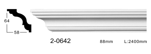 Карниз стельовий гладкий Classic Home 2-0642 , ліпний декор з поліуретану