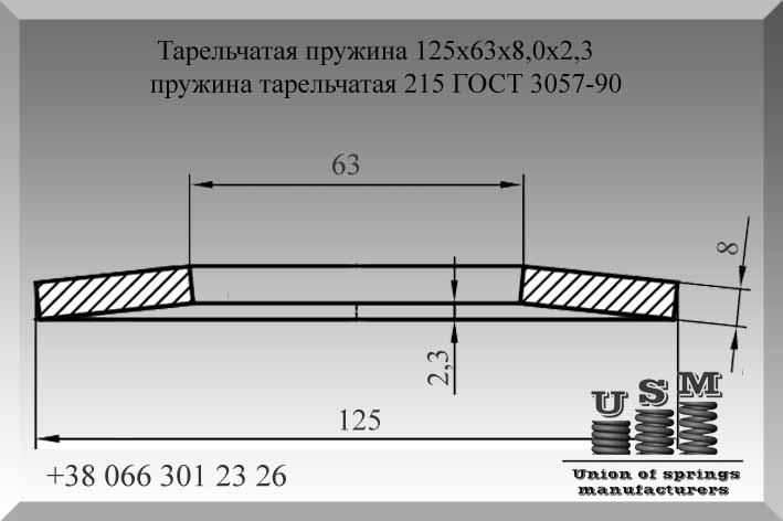 Изготовление пружин. Тарельчатая пружина 40х25х2,5х0,8, пружина тарельчатая № 118 ГОСТ 3057-90 - фото 6 - id-p979435179