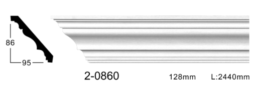 Карниз стельовий гладкий Classic Home 2-0860, ліпний декор з поліуретану