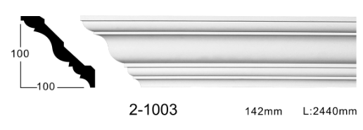 Карниз стельовий гладкий Classic Home 2-1003, ліпний декор з поліуретану