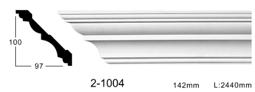 Карниз стельовий гладкий Classic Home 2-1004, ліпний декор з поліуретану