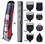 Акумуляторна машинка для стрижки Geemy Gm-592 10 в 1, фото 4