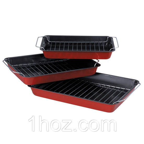 Набір форм для запікання Kamille 3шт з гратами для гриля KM-6014, фото 1
