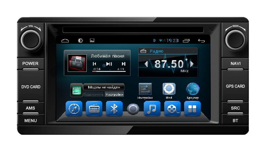 Магнітола CITROEN C4, PEUGEOT, Mitsubishi Pajero IV, Pajero Sport, ASX, Lancer. Kaier KR-6223. Android 4Q