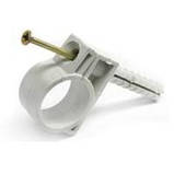 Обойма для труб і кабелю 20-22 мм з дюбелем і шурупом 8х36 (50 шт./пач.), фото 2