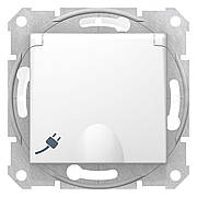 Розетка з заземленням, з кришкою IP44 біла Sedna Schneider Electric SDN3100321