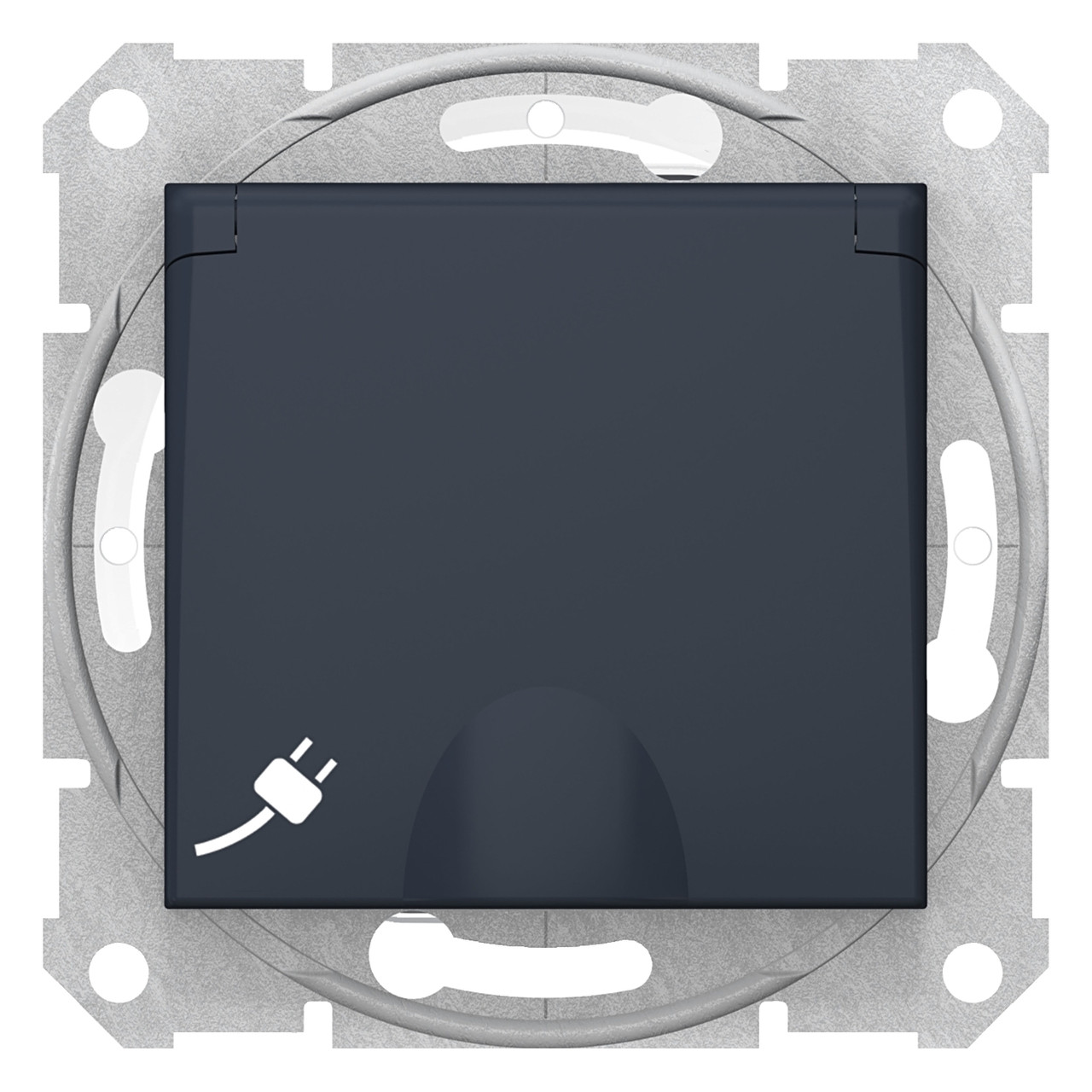 Розетка з заземленням, з кришкою IP44 графіт Sedna Schneider Electric SDN3100370