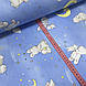 Бавовняна тканина (ТУРЕЧЧИНА шир. 2,4 м) зайчики з місяцем на синьому, фото 3