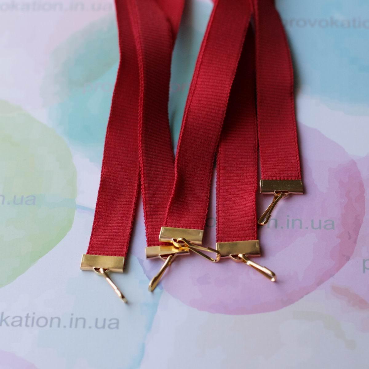 Репсова стрічка для медалей і нагород, червона, 15мм, 75см - фото 3 - id-p979560778