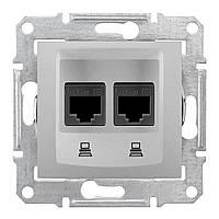 Розетка компьютерная двойная алюминий RJ45 кат.5е UTP Schneider Electric Sedna SDN4400160