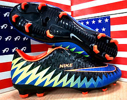 Бутси чоловічі Nike Mercurial CR7 (чорний із синім і салатним).