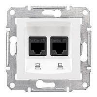 Розетка компьютерная двойная белая RJ45 кат.6 UTP Schneider Electric Sedna SDN4800121