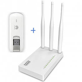 Комплект WiFi роутер Netis MW5230 + 4G / 3G модем Huawei E3276
