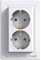 Розетка 2К+З + шторки, 16 А, німецький стандарт біла Schneider Electric Asfora