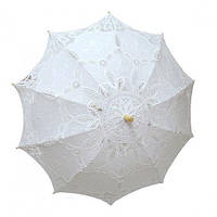 Зонт свадебный кружевной для невесты, для фотосессий белый