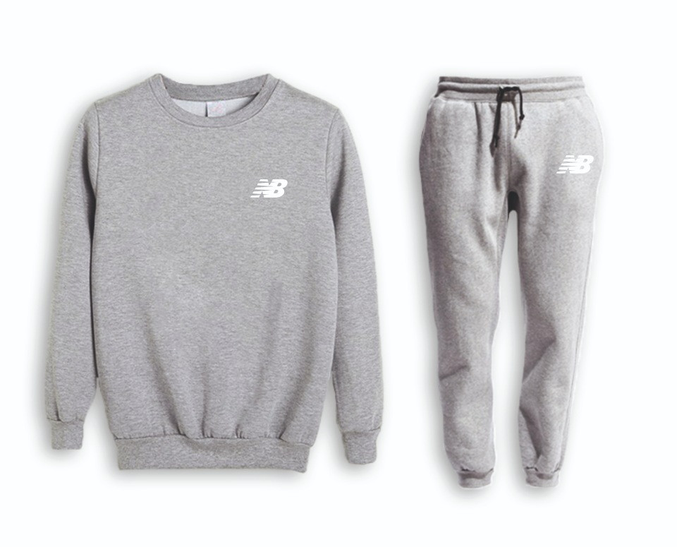 Серый мужской тренировочный костюм на манжете New Balance (Нью Беленс ...