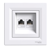 Розетка комп'ютерна RJ45 кат, 5 UTP 2 — біла Schneider Electric Asfora