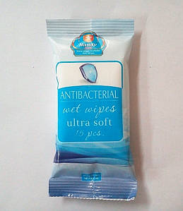 Вологі серветки ТМ Snow Wiper EcoRelax "Antibacterial wet wipes" 15шт