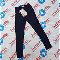 Котоновые стрейчевые брюки синего цвета с начесом для девочек подростков оптом GRACE