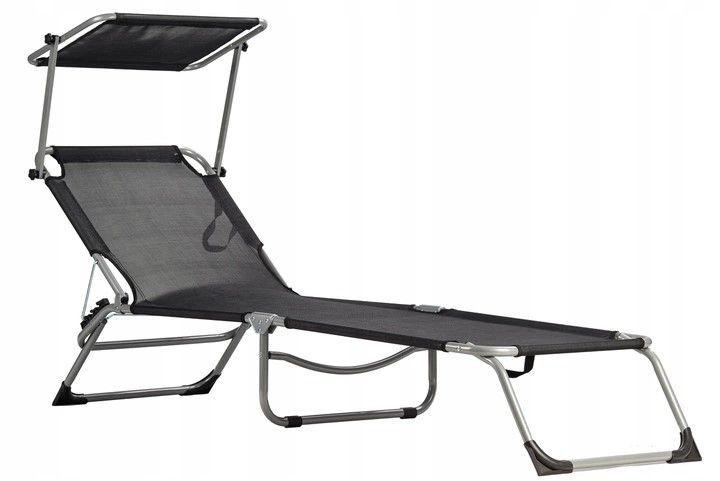 Шезлонг складаний Goodhome ZRL007 чорний (8067), фото 1