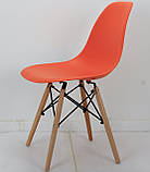 Пластиковий стілець Nik (Нік) помаранчевий 70 на дерев'яних ніжках, фото 5