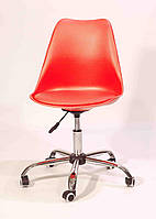 Офисный пластиковый стул на колесиках Milan Office, красный 05