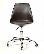 Офісний пластиковий стілець на коліщатках Milan Office, чорний 04
