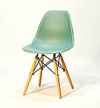 Стілець із пластику Nik - N (Нік Н) EAMES CHAIR Зелений 40 на дерев'яних ніжках, фото 4
