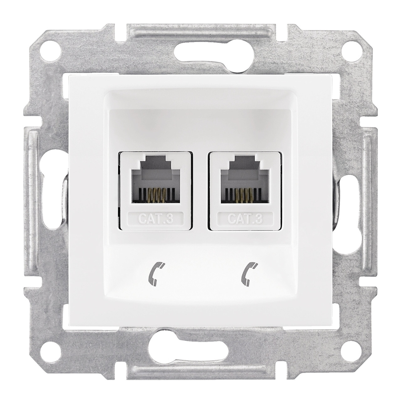 Розетка телефонна RJ11 подвійна біла Sedna Schneider Electric SDN4201121