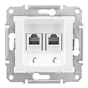 Розетка телефонна RJ11 подвійна біла Sedna Schneider Electric SDN4201121