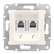 Розетка телефонна RJ11 подвійна слонова кістка Sedna Schneider Electric SDN4201123