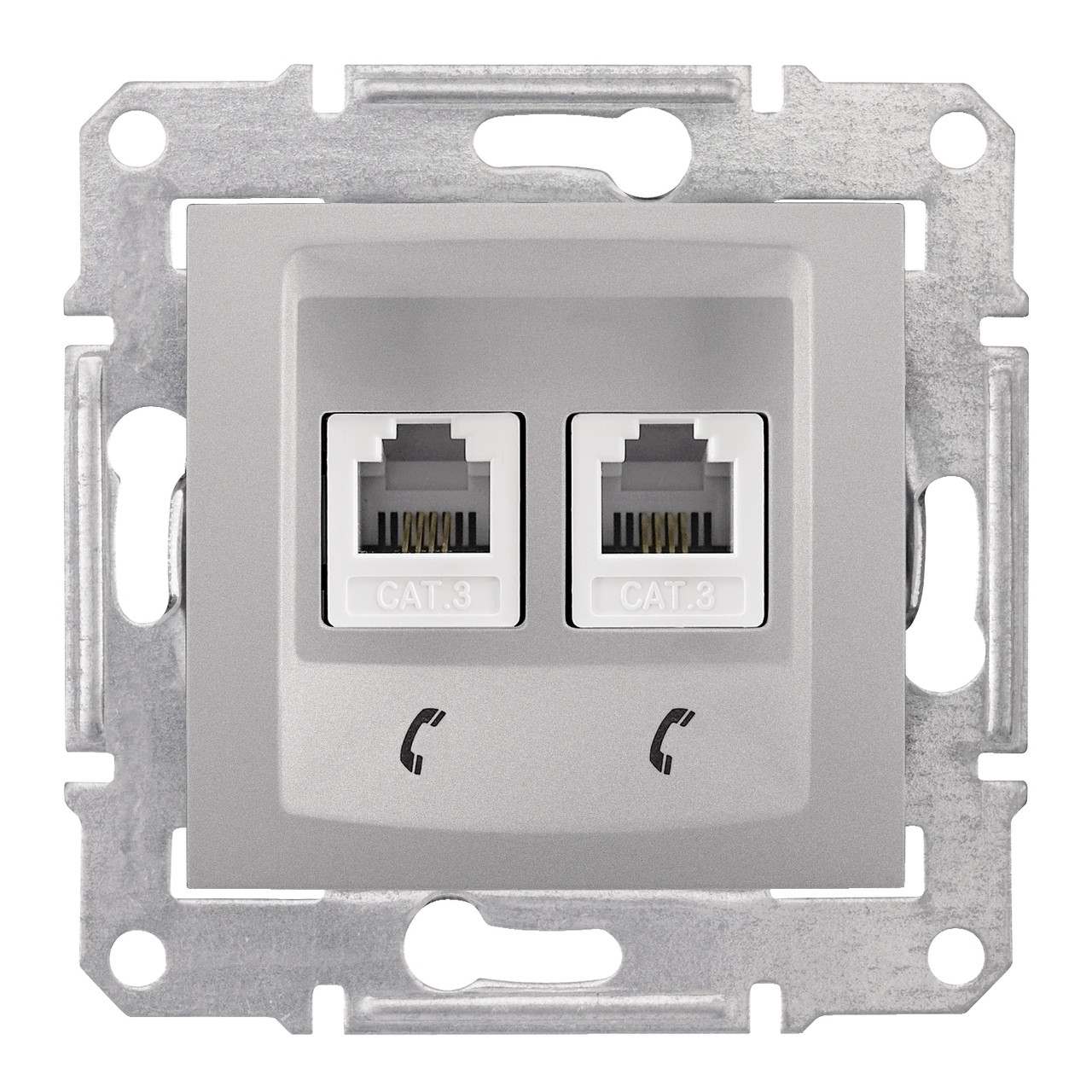 Розетка телефонна RJ11 подвійна алюміній Sedna Schneider Electric SDN4201160