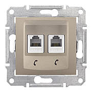 Розетка телефонна RJ11 подвійна титан Sedna Schneider Electric SDN4201168