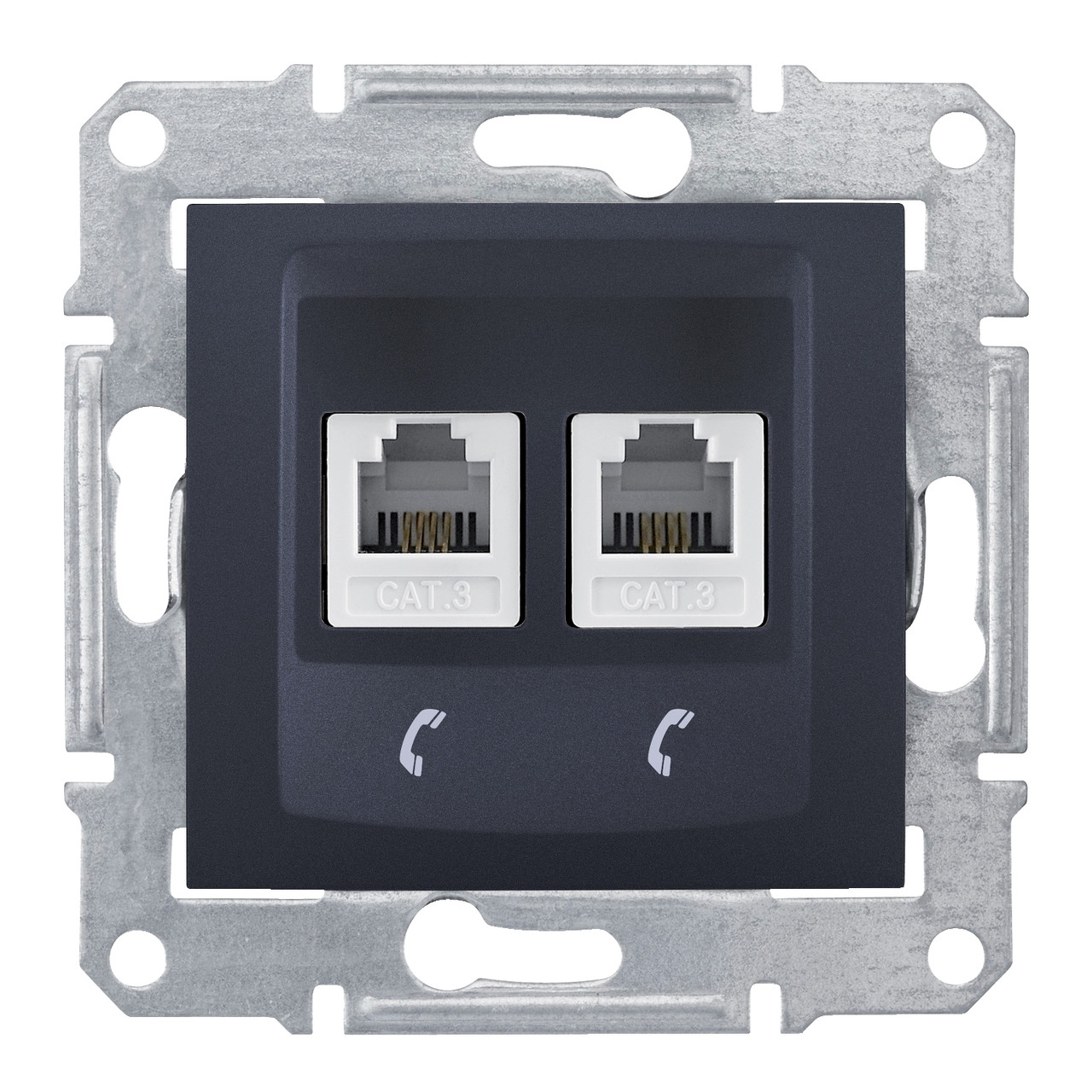 Розетка телефонна RJ11 подвійна графіт Sedna Schneider Electric SDN4201170