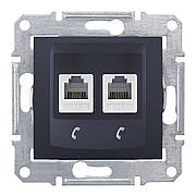 Розетка телефонна RJ11 подвійна графіт Sedna Schneider Electric SDN4201170