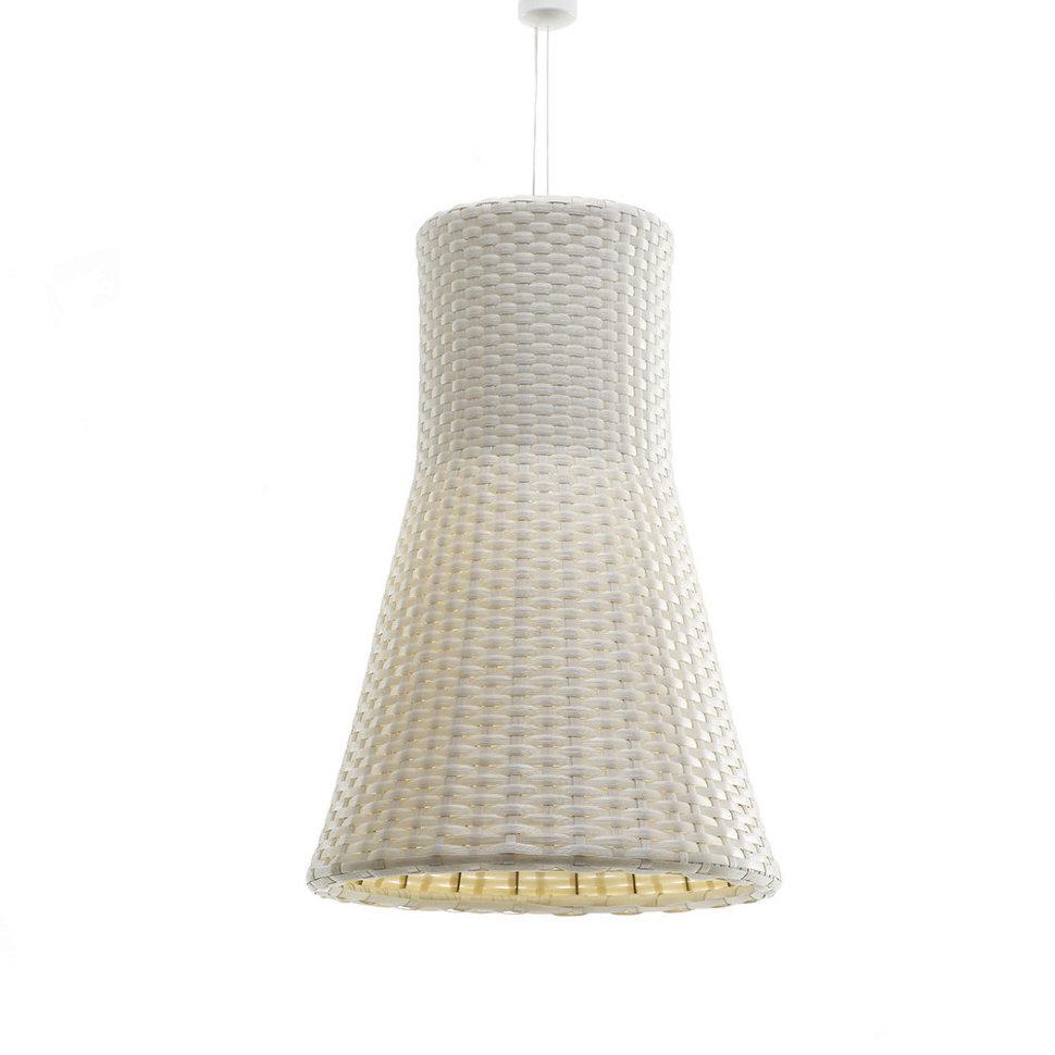Світильник підвісний Шелл-ск. ротанг L10, A01 Білий перламутр, Ø45х67 см (Pradex ТМ)