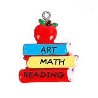 Підвіски пластикові Finding Кулон книги ART MATH READING яблуко Мікс 31 мм x 27 мм