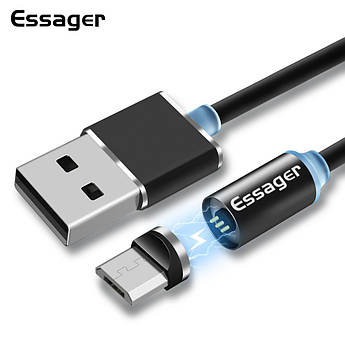 Магнітний USB кабель Essager зарядний шнур micro USB для Xiaomi, Samsung, Meizu