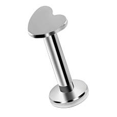 Лабрет "Серце" (хір. сталь, сріблястий)