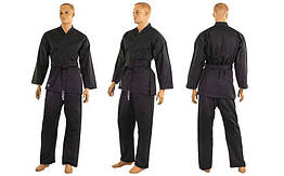 Кімоно для карате Matsa 0017 чорне 240 г/м2 зріст 150 см