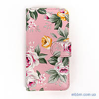 Чехол Book-case universal L pink flowers