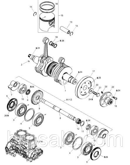 Полутрапецеидальное кільце 88,25 мм для гідроциклів Sea-Doo SEGMENT L*RING-L, фото 1