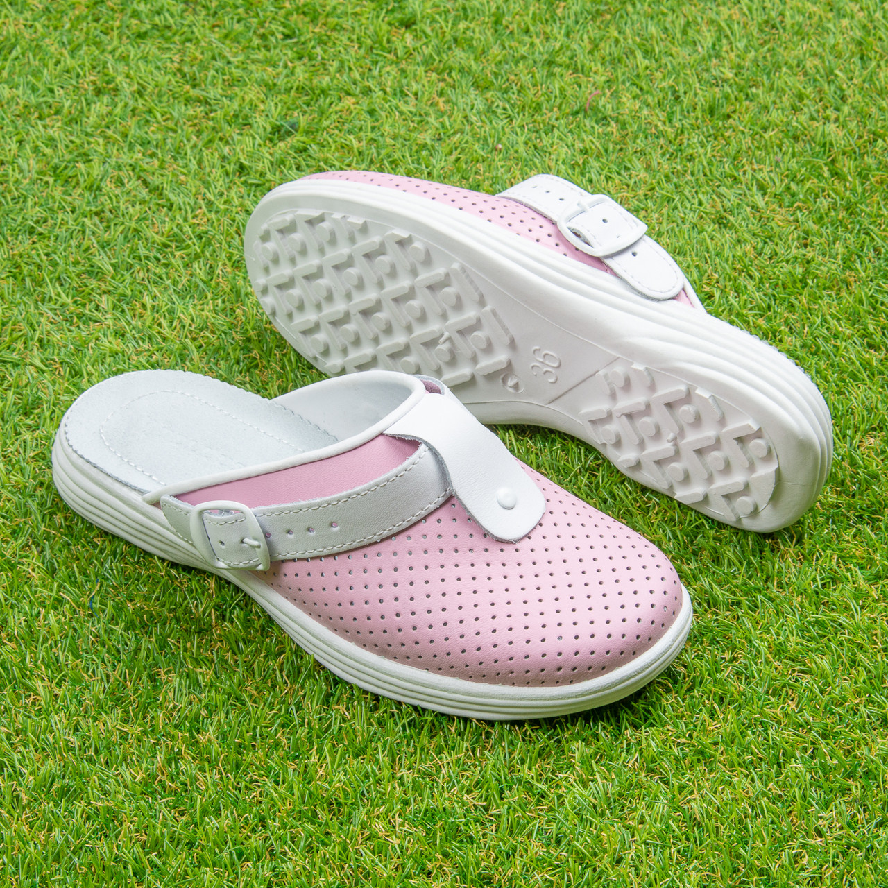 Жіночі шкіряні сабо Tellus Рожеві 54-08/04PIW, фото 1