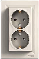 Розетка 2К+З + шторки, 16 А, німецький стандарт слонова кістка Schneider Electric Asfora