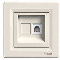 Розетка телефонна RJ11, 1-я, 4 контакти слонова кістка Schneider Electric Asfora