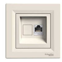 Розетка комп'ютерна RJ45 кат, 5 UTP 1 — слонова кістка Schneider Electric Asfora