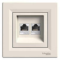 Розетка комп'ютерна RJ45 кат, 5 UTP 2 — слонова кістка Schneider Electric Asfora