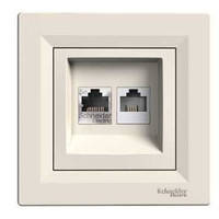 Розетка телефонна RJ11+RJ45 кат, 5 UTP слонова кістка Schneider Electric Asfora