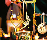 Підсвічник-карусель обертовий Удвох на велосипеді золотистий / Декоративний настільний свічник, фото 5